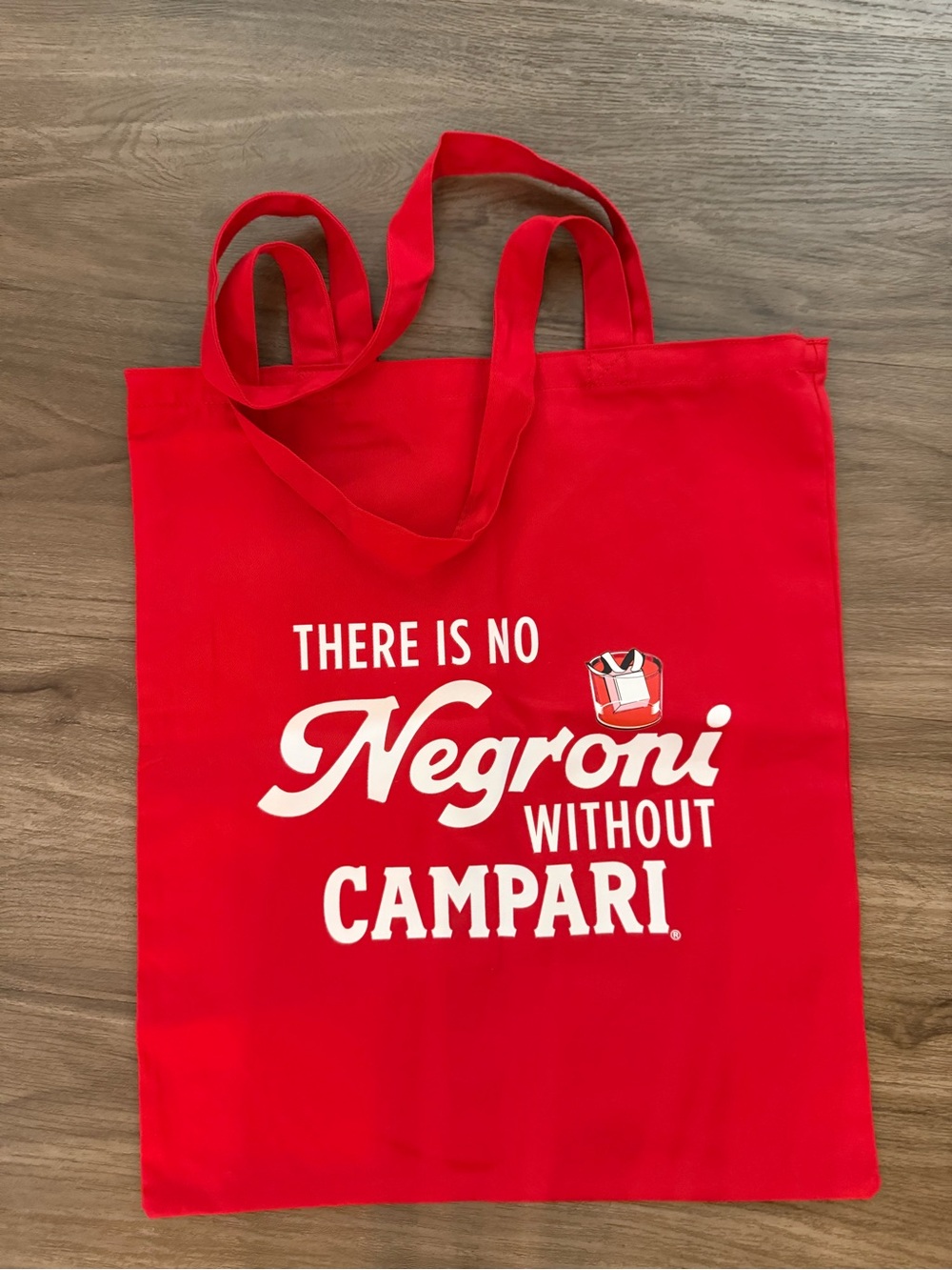 NEW Campari Negroni Red Cotton Tote Bag Graphic Reusable Shopper